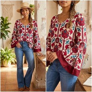 Crown & Ivy Bell Sleeved Elephant Top